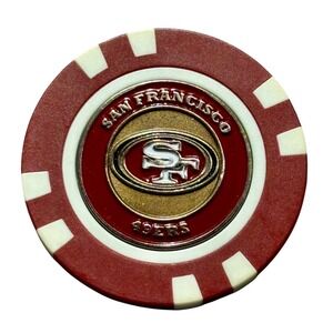 San Francisco 49ers Poker Chip Magnetic Removable Team Golf Ball Marker Red